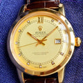OYSTER PERPETUAL 41MM GOLD CASE DIAMOND NUMERALS