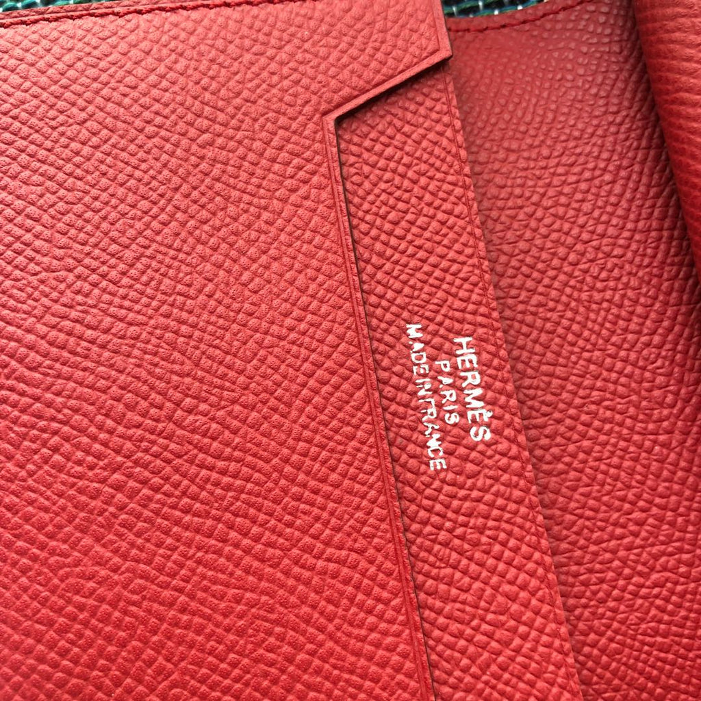 BEARN COMPACT WALLET 12 IN CRIMSON RED EPSOM LEATHER