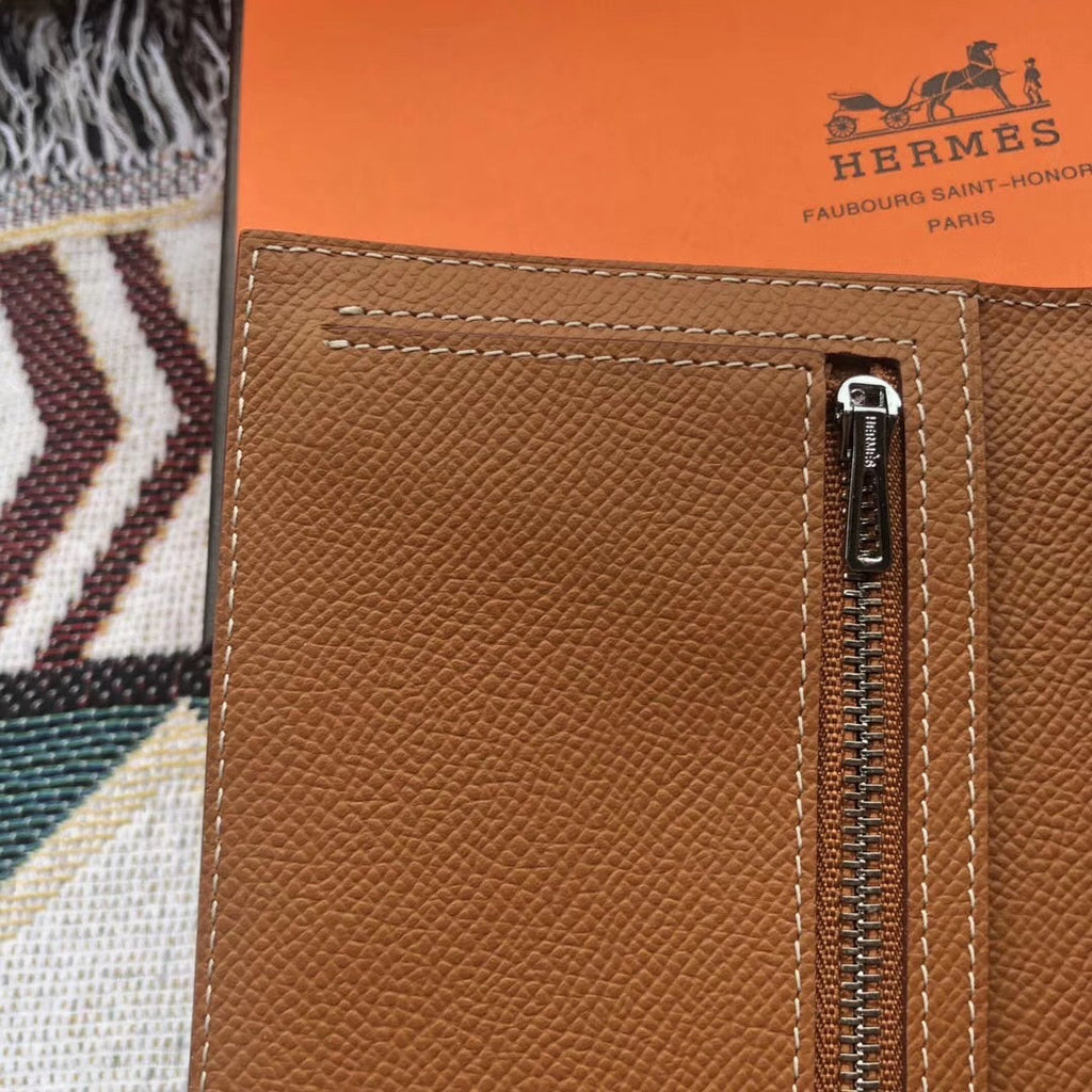 BEARN LONG 17 WALLET IN BRONZE BROWN EPSOM LEATHER