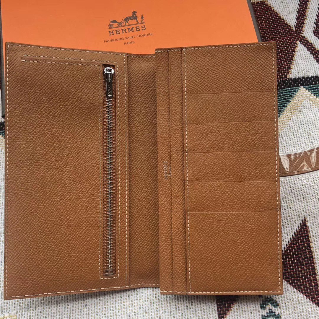 BEARN LONG 17 WALLET IN BRONZE BROWN EPSOM LEATHER
