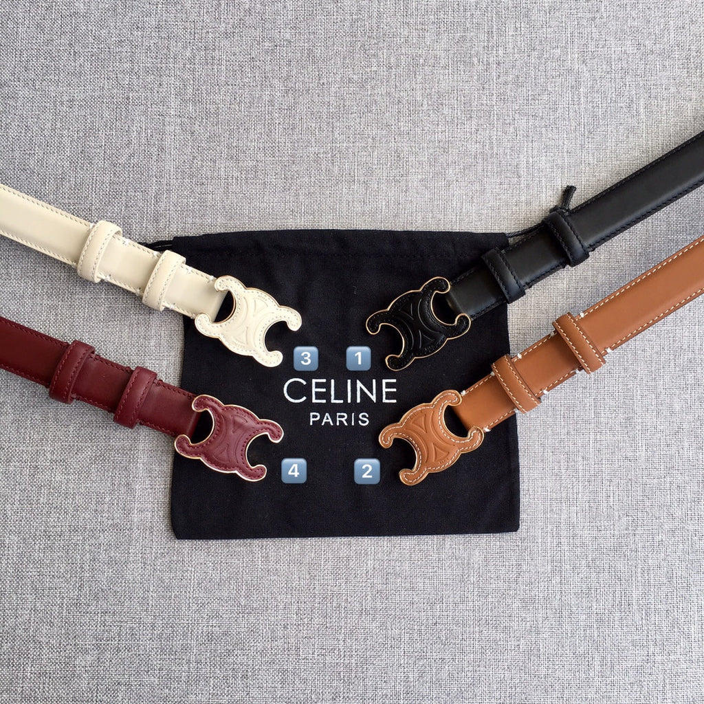Medium Cuir Triomphe Belt 25mm White Calfskin
