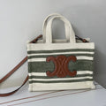 TRIOMPHE 29 FABRIC WHITE BLACK WITH BROWN LOGO