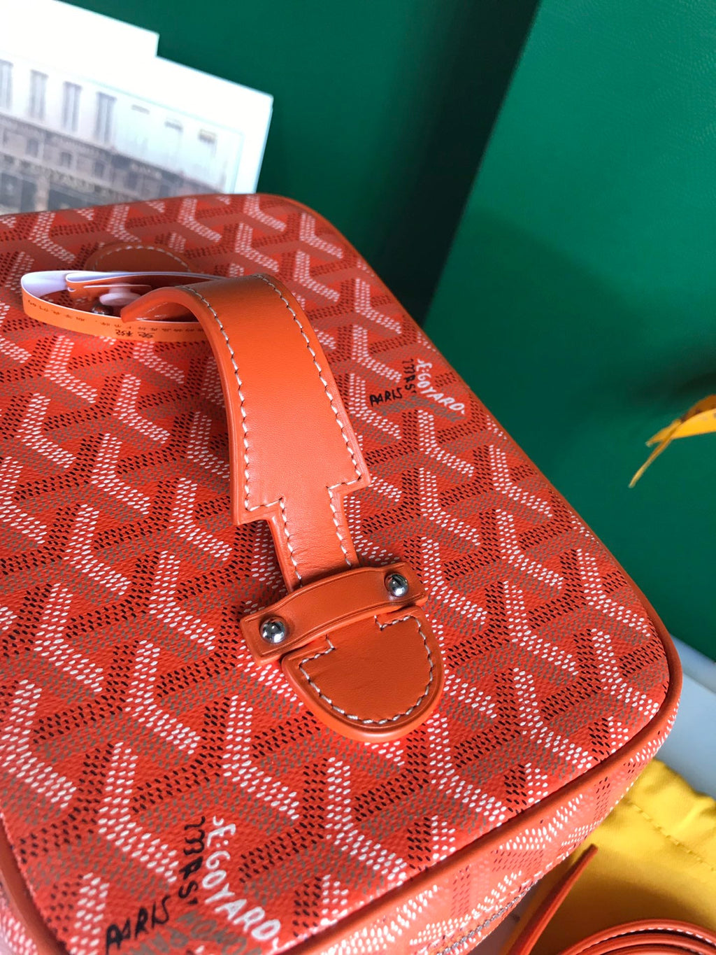 MUSE VANITY CASE 20 IN ORANGE GOYARDINE CANVAS