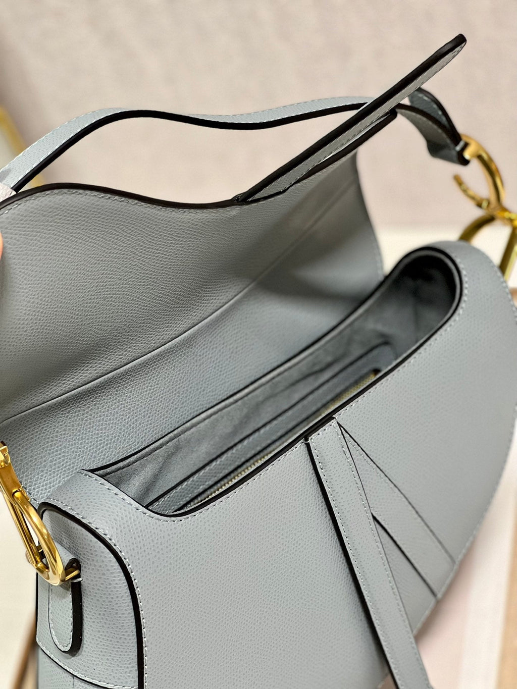 DIOR 26S SADDLE BAG 25 IN BLUE CALFSKIN