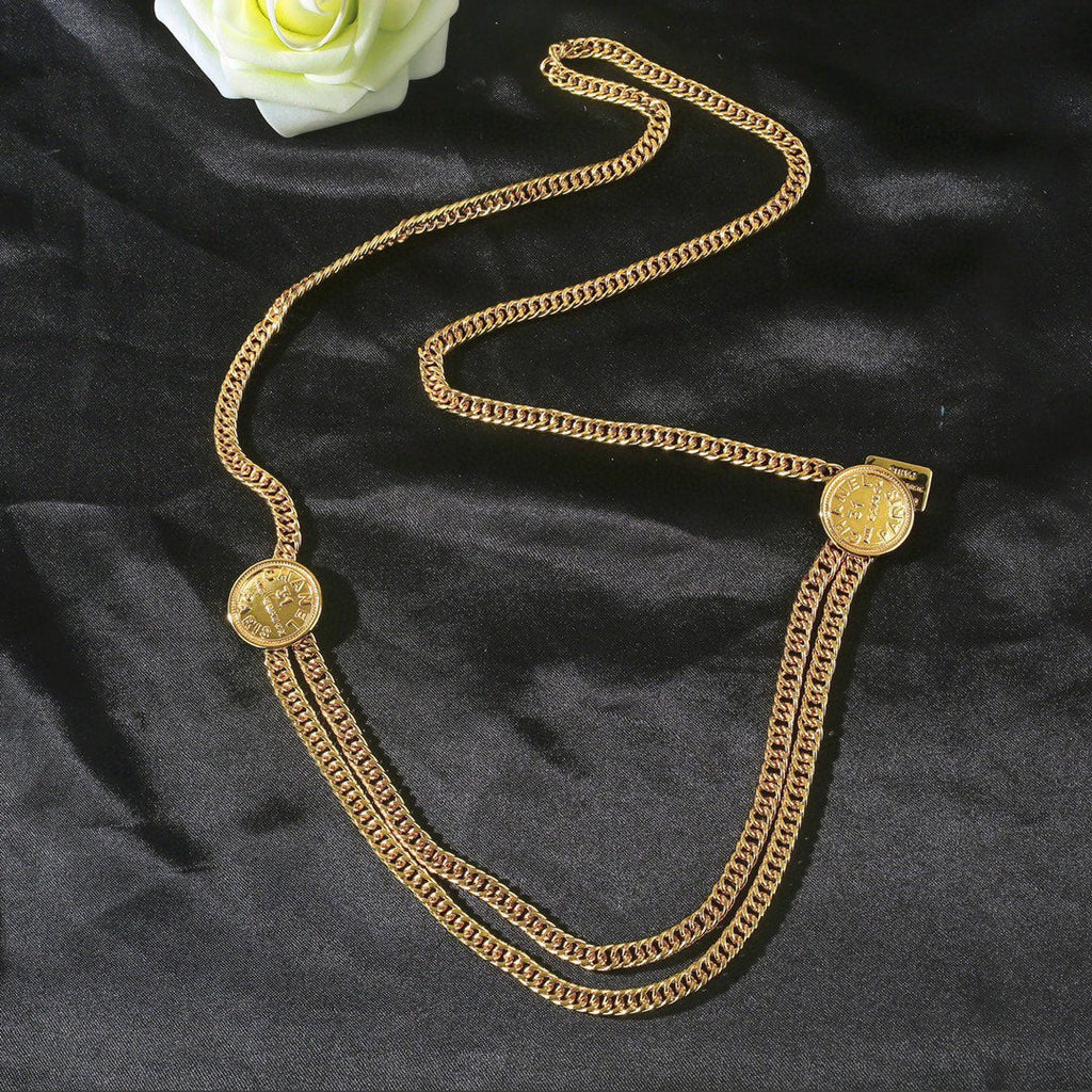 CHANEL 25S CHAIN BELT IN GOLD METALLIC 614473