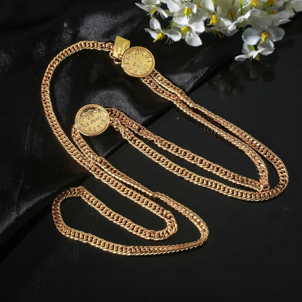 CHANEL 25S CHAIN BELT IN GOLD METALLIC 614473