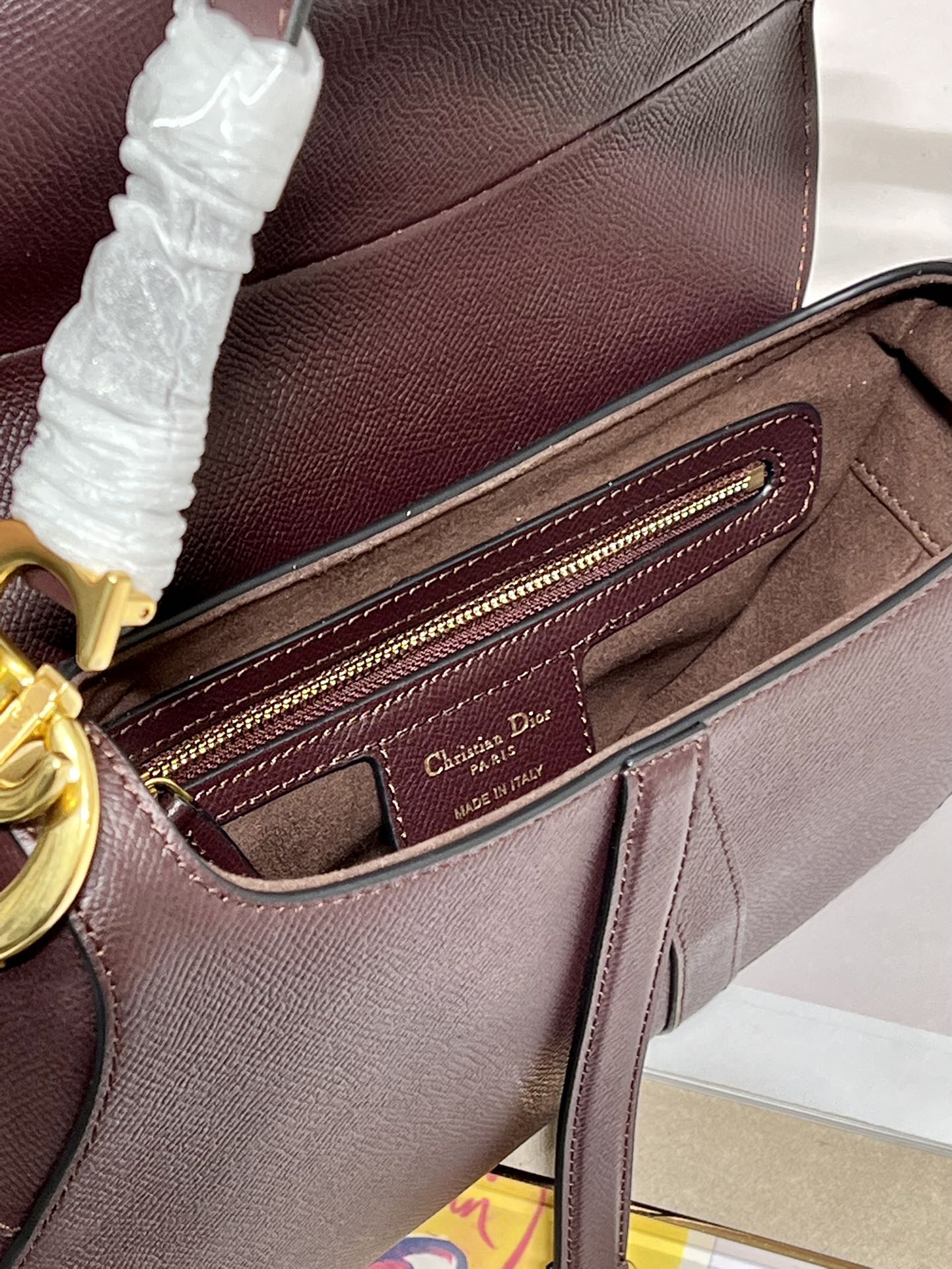 DIOR 26S SADDLE BAG 25 IN DARK RED CALFSKIN