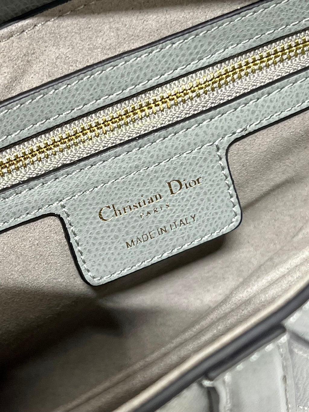 DIOR 26S SADDLE BAG 25 IN STONE GREY CALFSKIN