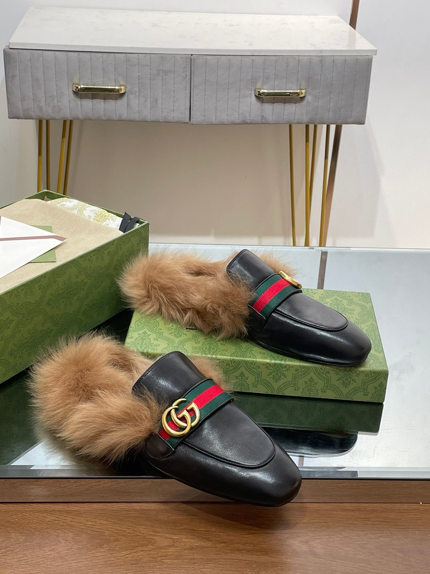 2015 RE-EDITION MEN'S PRINCETOWN IN BLACK CALFSKIN AND LAMB WOOL LINING