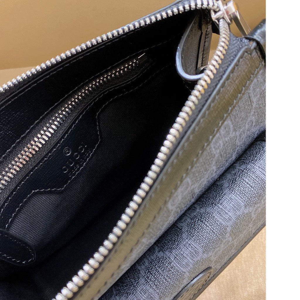 GG SMALL 21 CROSSBODY BAG WITH TAG IN BLACK CANVAS