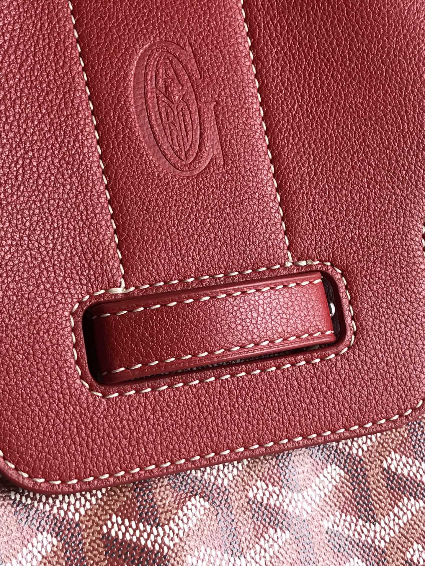 SAIGON SOUPLE BAG 34 IN PERSIAN RED GOYARDINE CANVAS AND CALFSKIN