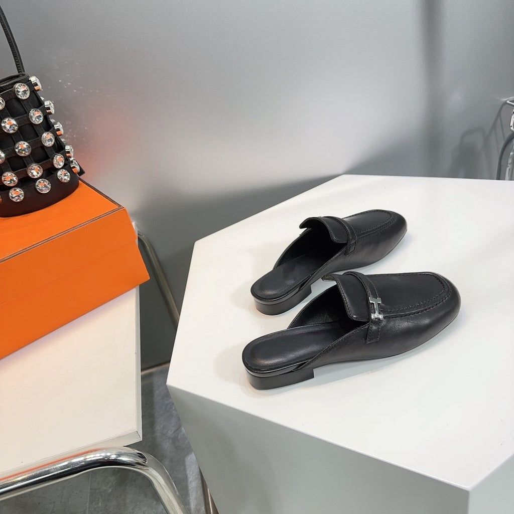 Lena Mule Black Leather