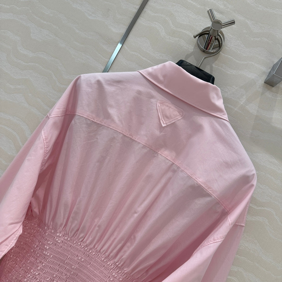 PRADA PREMIUM SHIRT DRESS WITH WAISTED DESIGN 276303