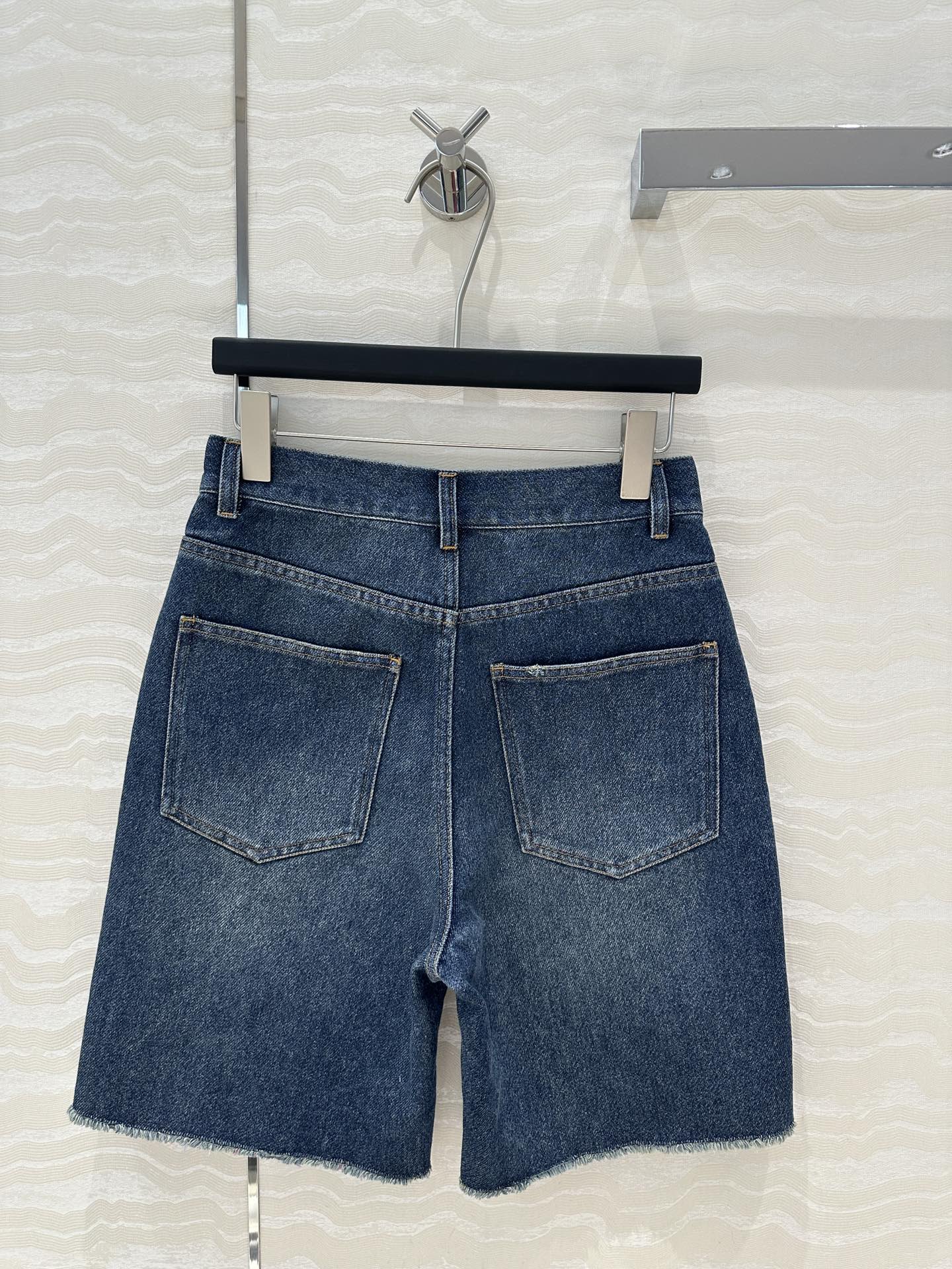 PRADA FASHION STRAIGHT-LEG DENIM SHORTS 263942
