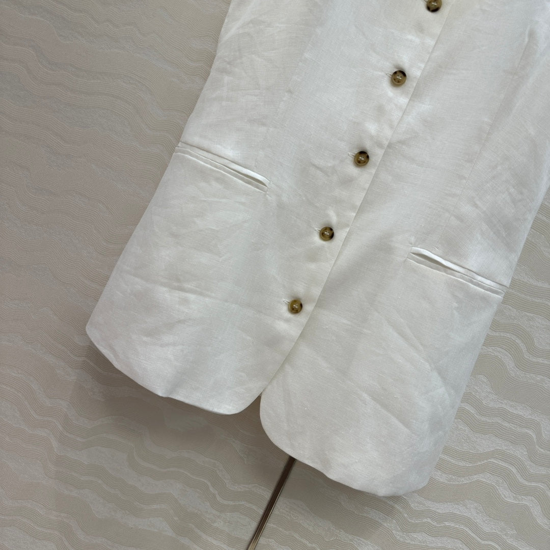 LP SLEEVELESS LINEN BLAZER 272243
