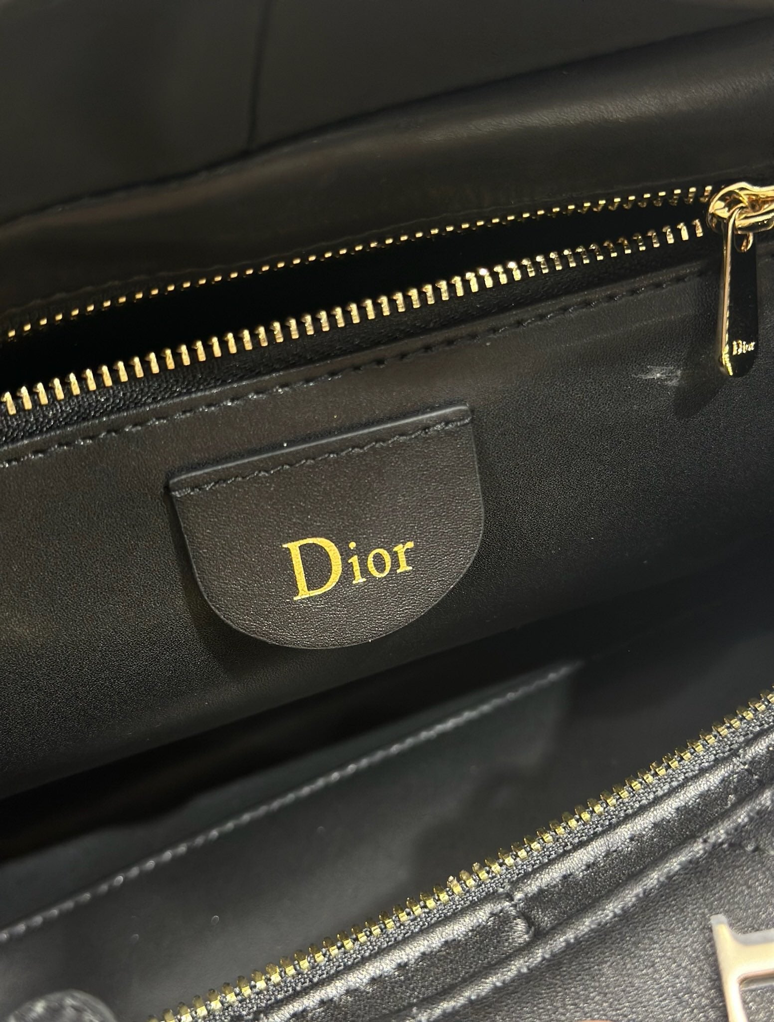 DIOR 26S LADY BAG 34 IN BLACK CALFSKIN