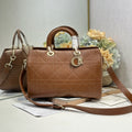 DIOR 26S LADY BAG 34 IN DARK BROWN CALFSKIN