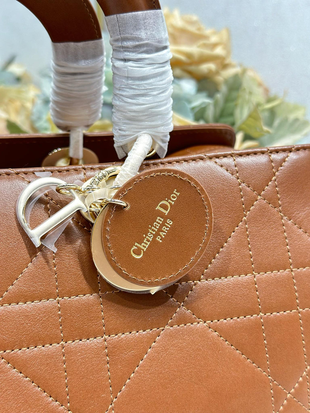 DIOR 26S LADY BAG 34 IN DARK BROWN CALFSKIN