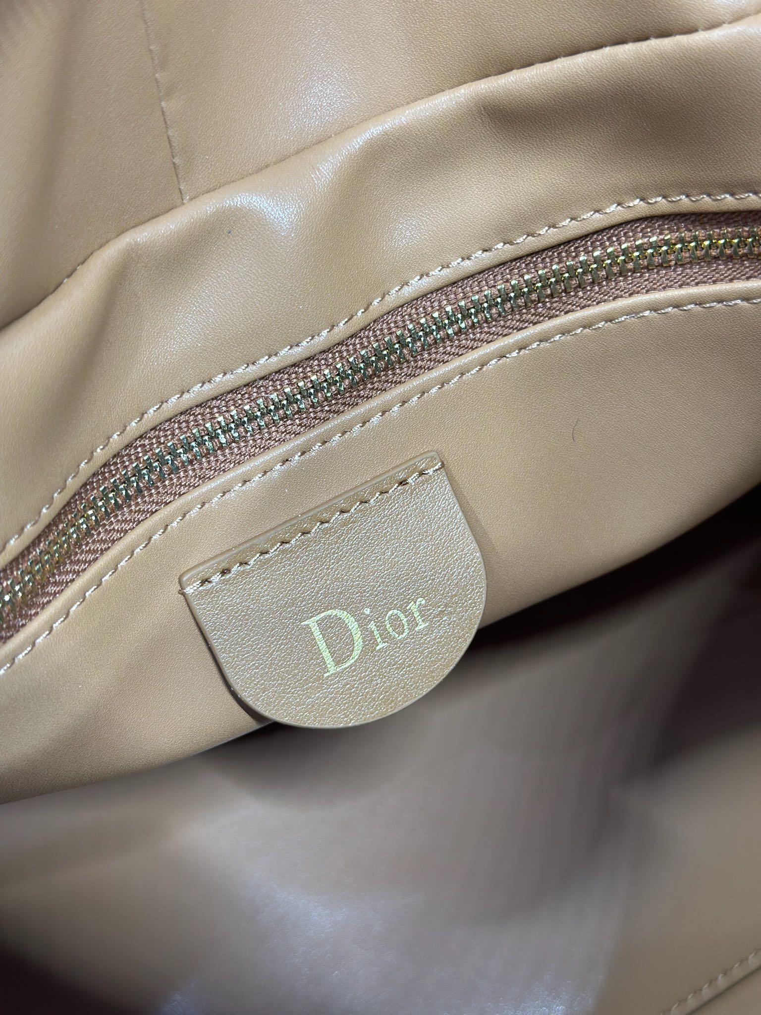DIOR 26S LADY BAG 34 IN LIGHT BROWN CALFSKIN