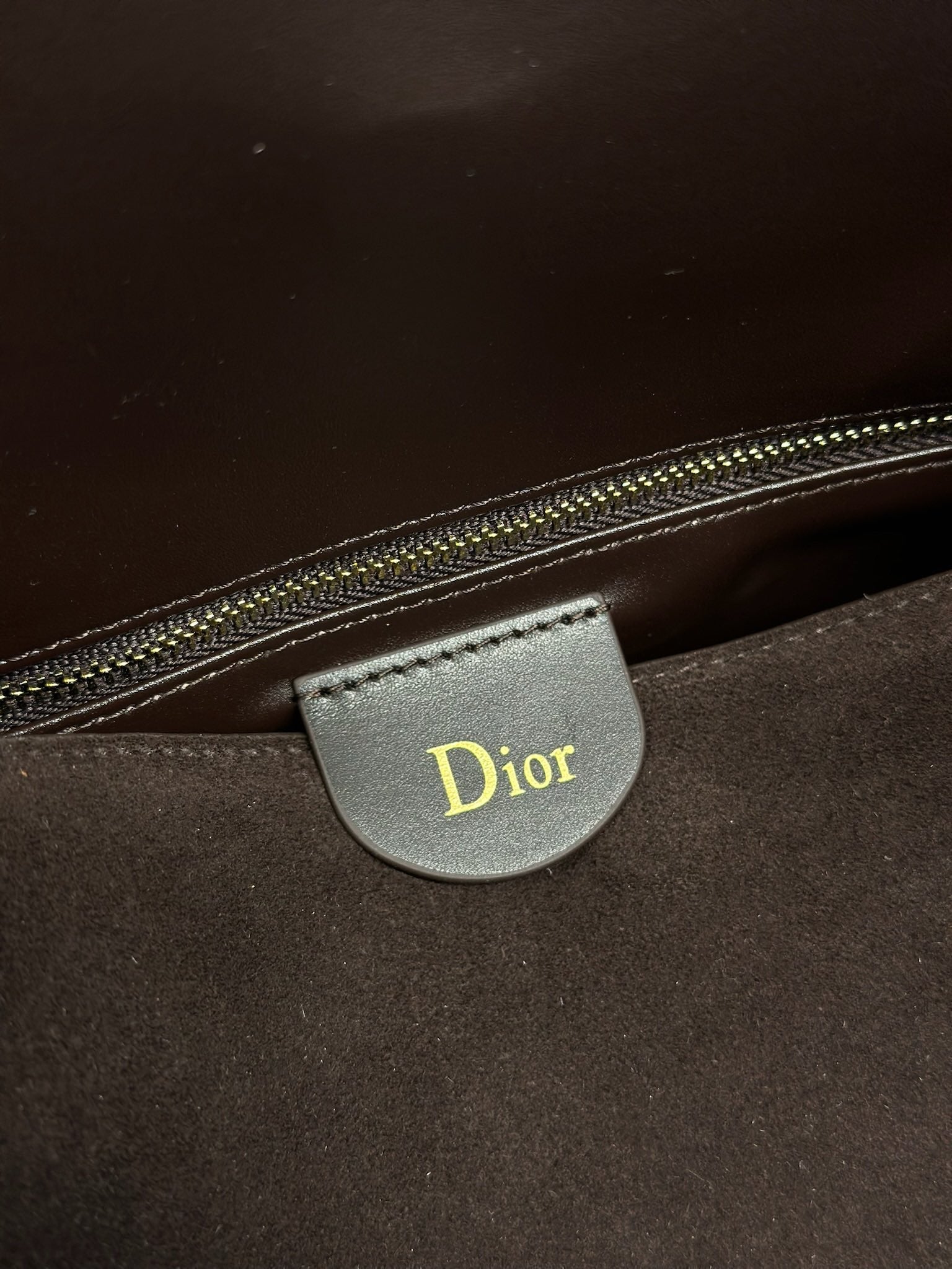 DIOR 26S DIORLY BAG 28 IN DARK BROWN SUEDE