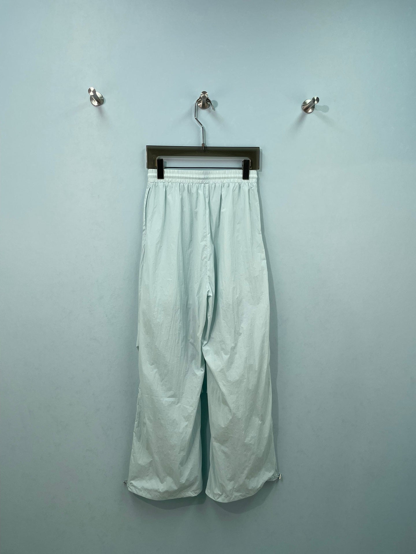 MONCLER 26S RUCHED WIDE-LEG PARACHUTE PANTS 700