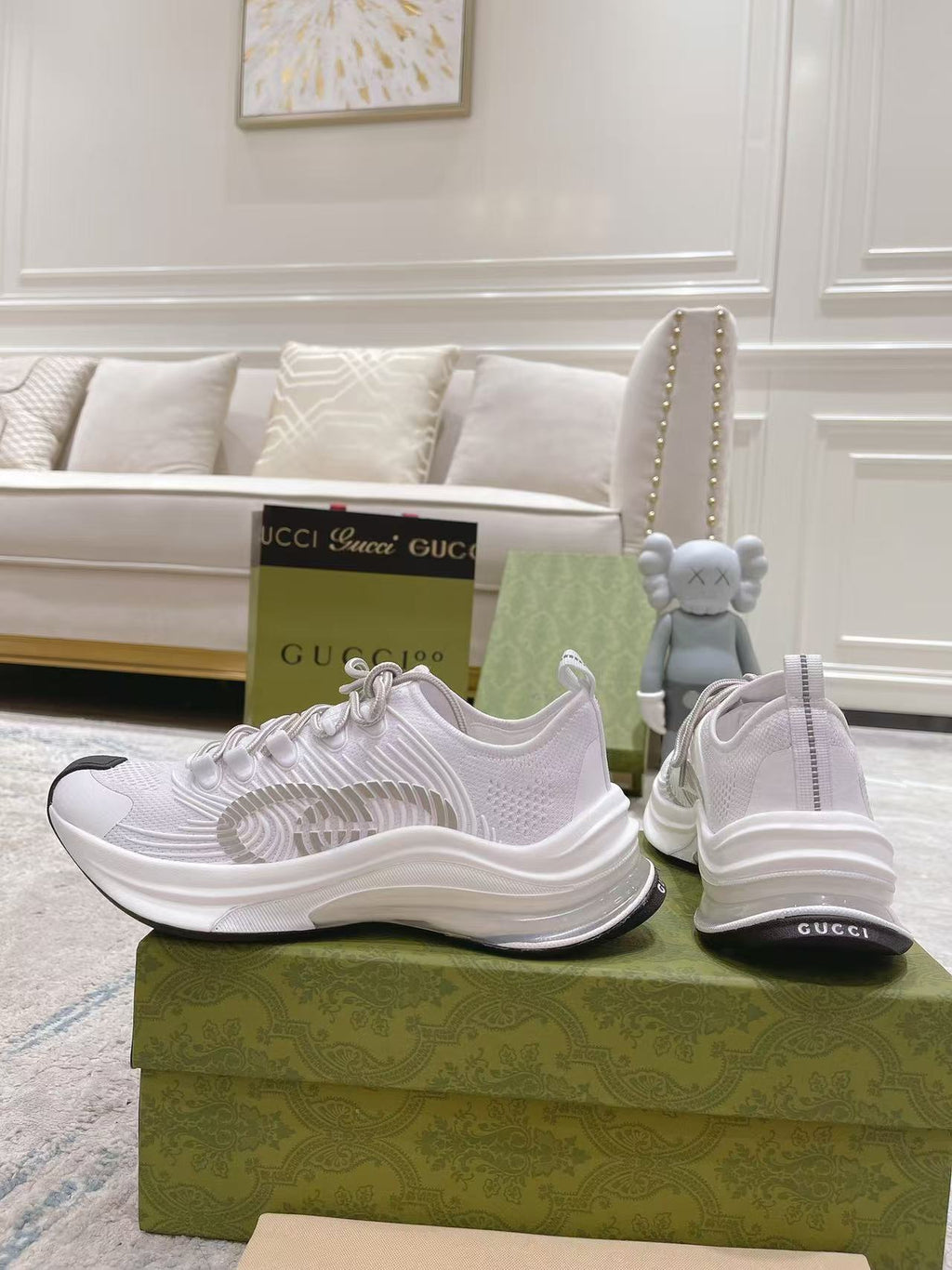 26S KNIT RUNNER SNEAKERS IN WHITE TECHNICAL MESH
