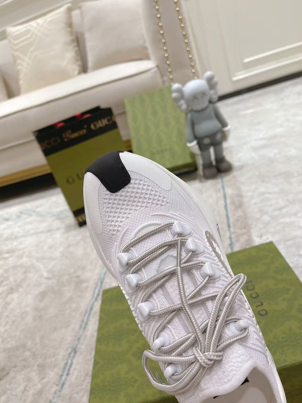 26S KNIT RUNNER SNEAKERS IN WHITE TECHNICAL MESH
