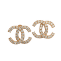 CC LOGO EARRINGS MEDIUM PINK GOLD DIAMOND