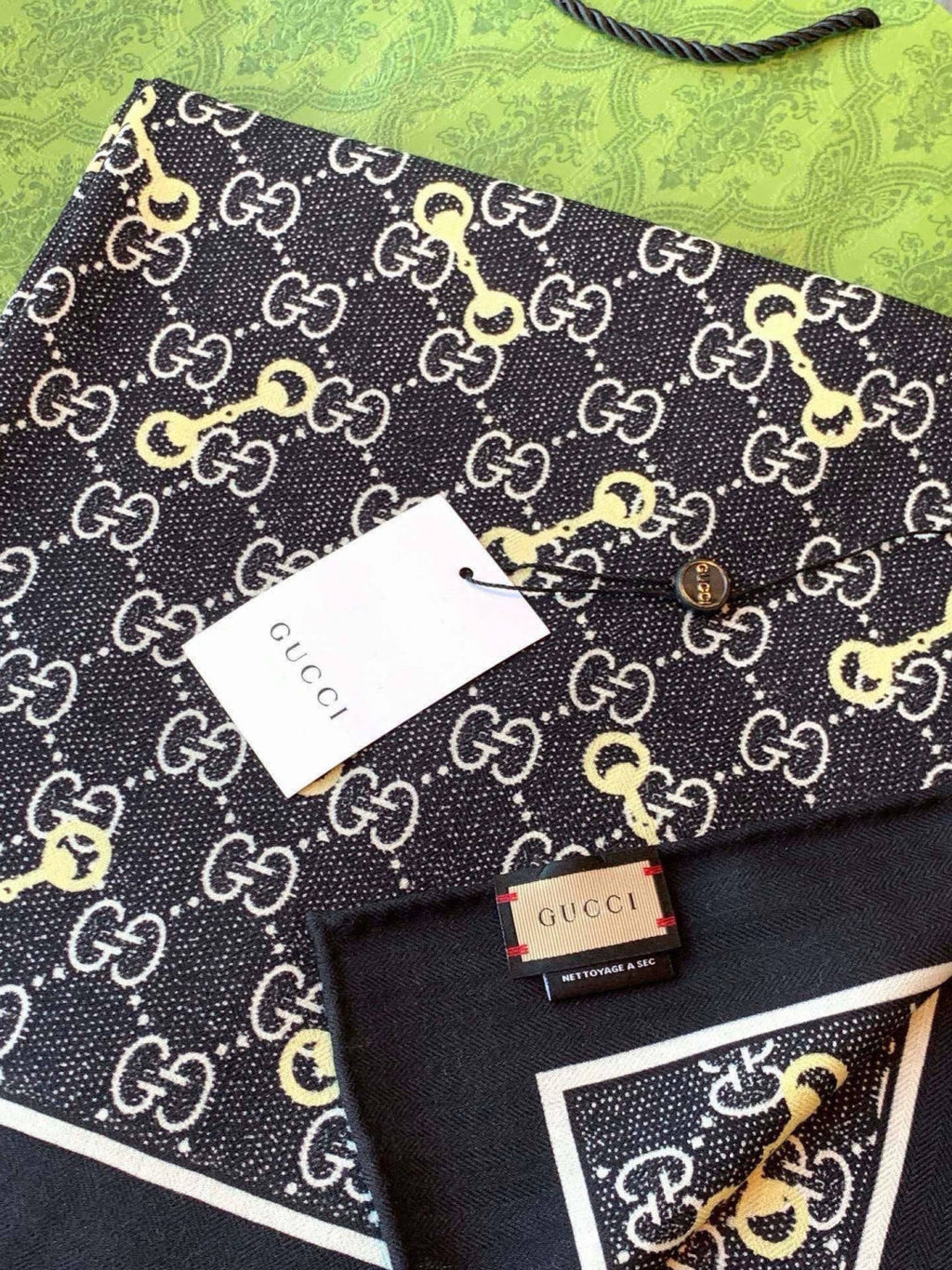 GUCCI 26S SCARF 135 IN CASHMERE AND SILK 307257