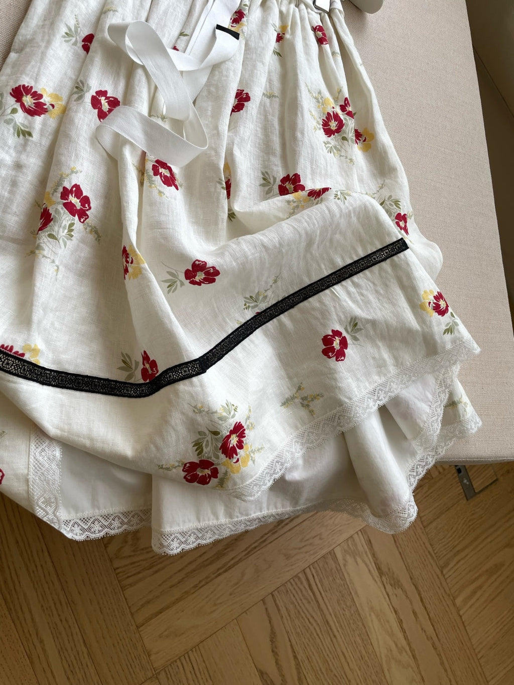 PRADA 26S FLORAL PRINT MIDI SKIRT STYLE 954