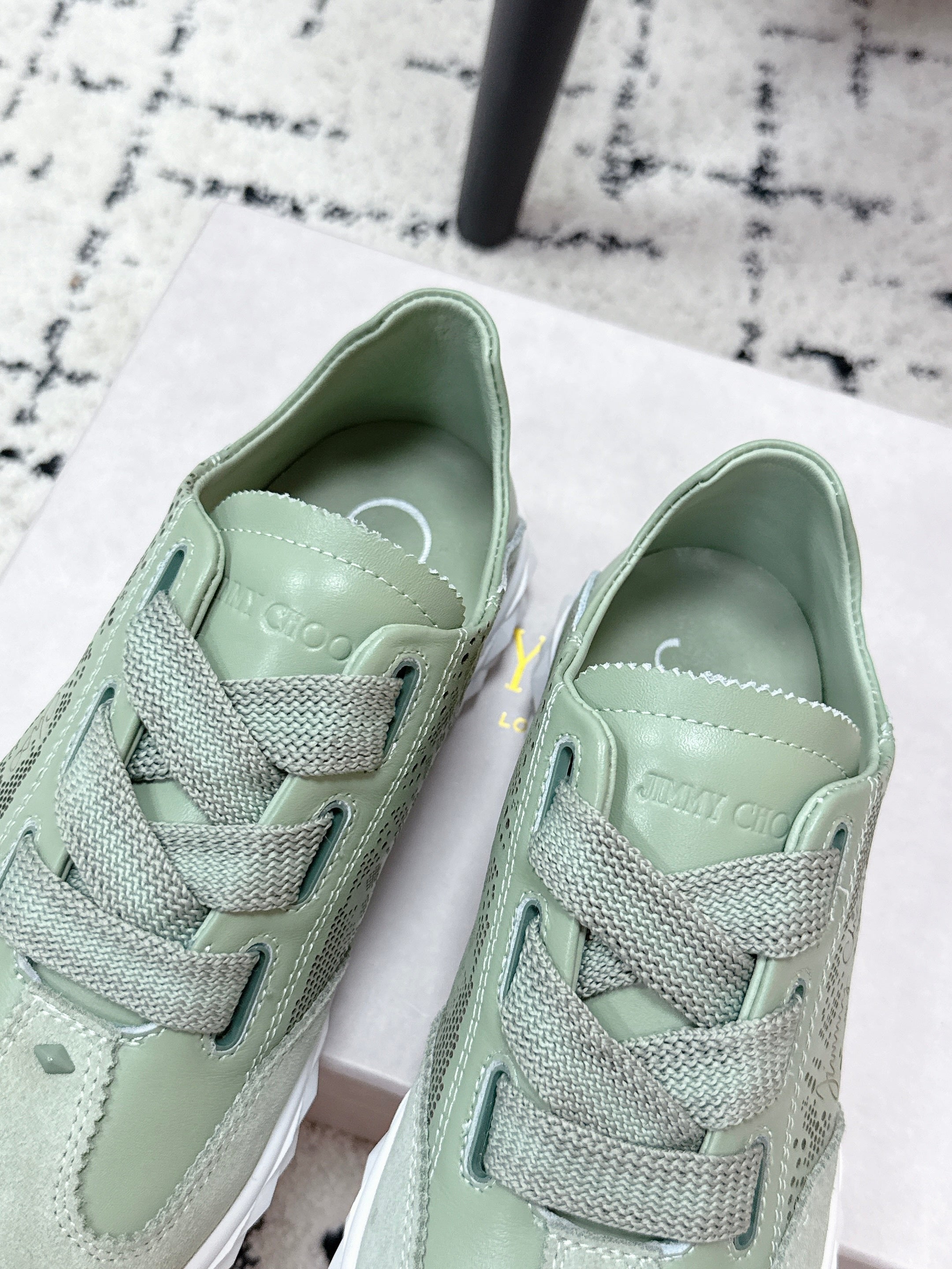 JIMMY CHOO 26S SNEAKERS IN SAGE GREEN SUEDE