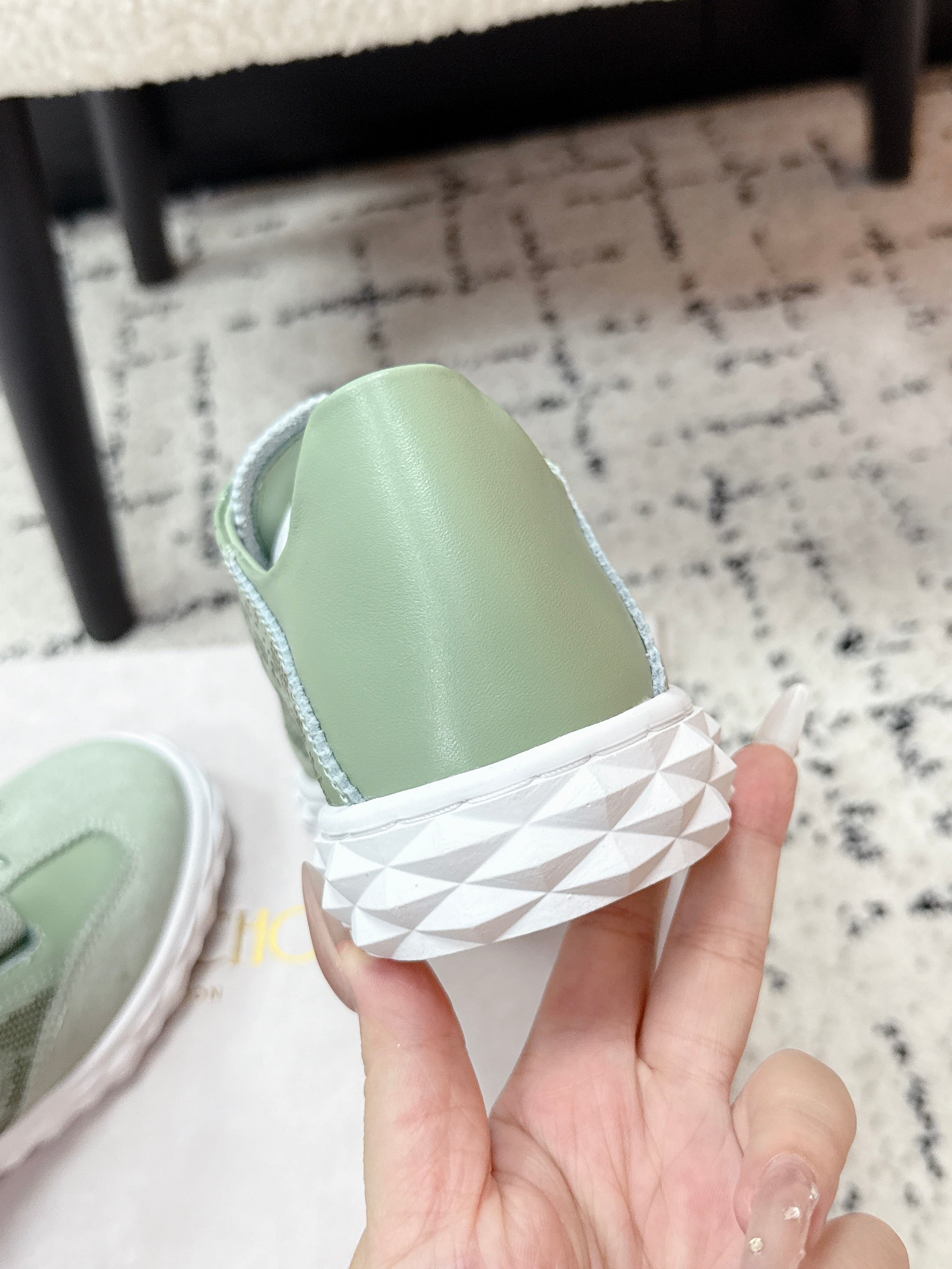 JIMMY CHOO 26S SNEAKERS IN SAGE GREEN SUEDE
