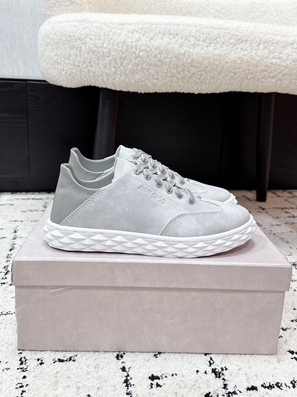 JIMMY CHOO 26S SNEAKERS IN GREY SUEDE