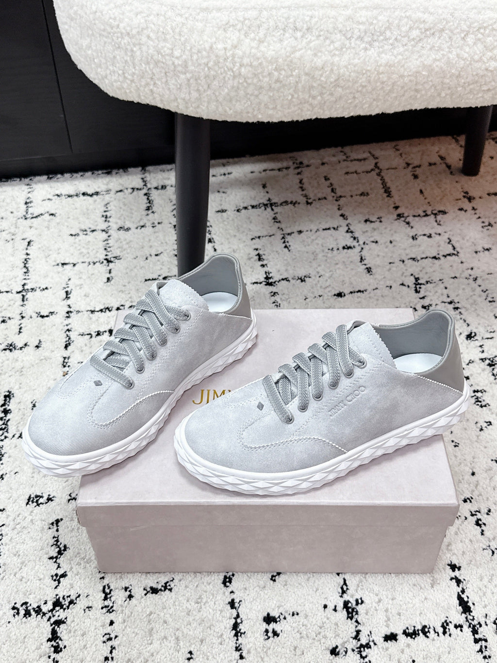 JIMMY CHOO 26S SNEAKERS IN GREY SUEDE