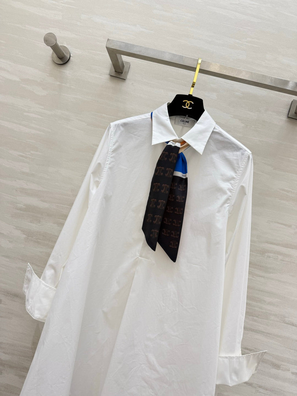 CELINE 26S WHITE SHIRT DRESS 409