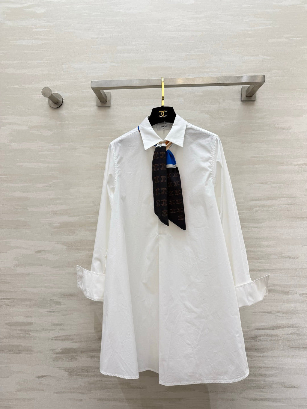 CELINE 26S WHITE SHIRT DRESS 409