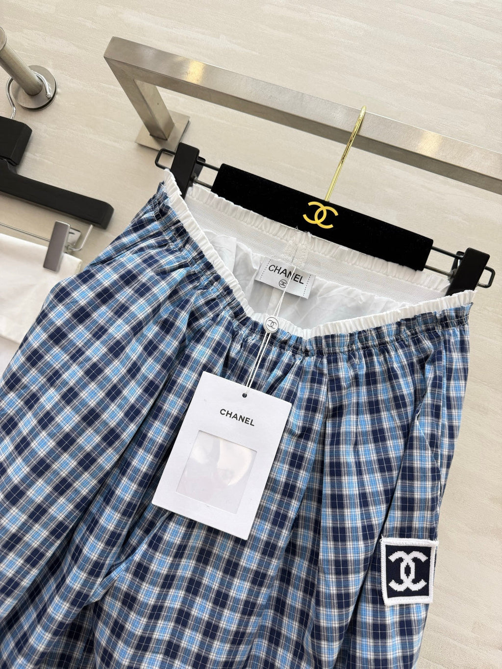 CHANEL 26S PLAID WIDE-LEG PANTS 1444
