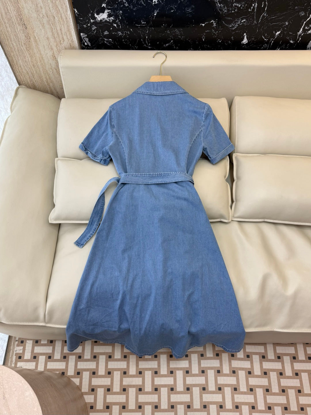 CELINE 26S LONG SHORT SLEEVE DENIM DRESS 366