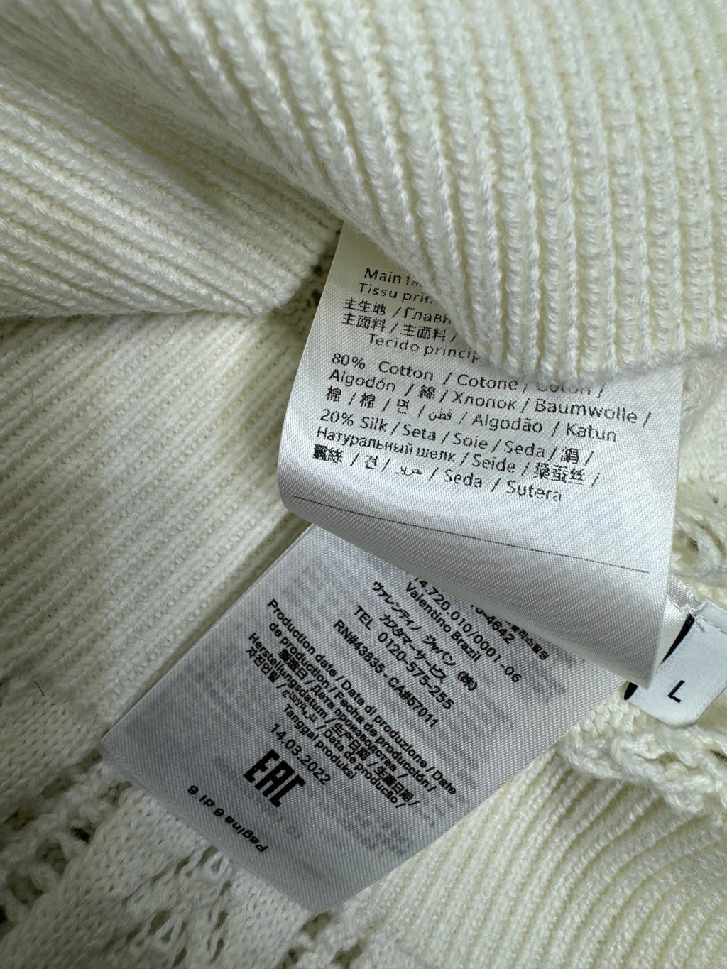 VALENTINO CREW NECK SHORT-SLEEVE KNIT TOP 274956