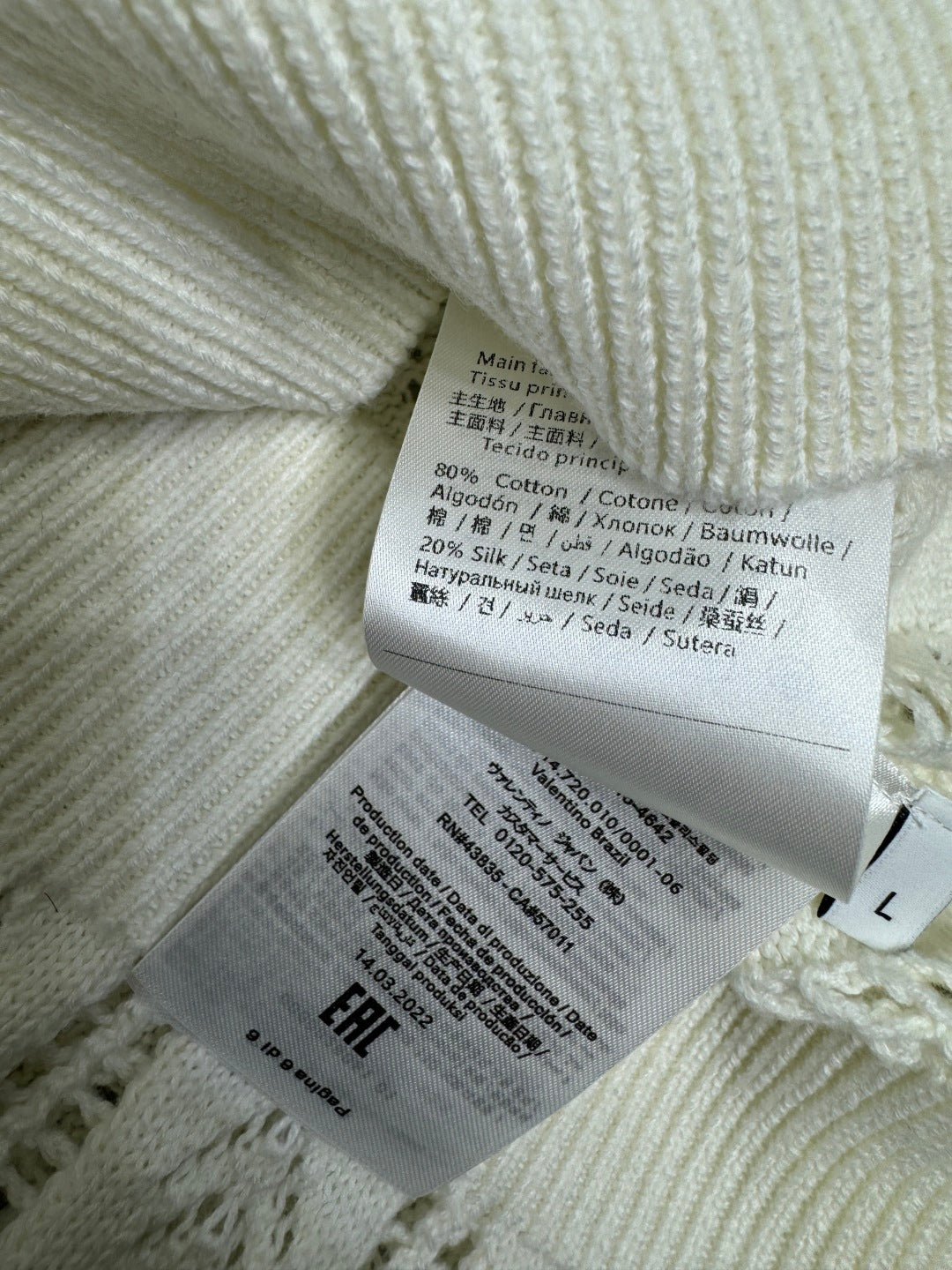 VALENTINO CREW NECK SHORT-SLEEVE KNIT TOP 274956
