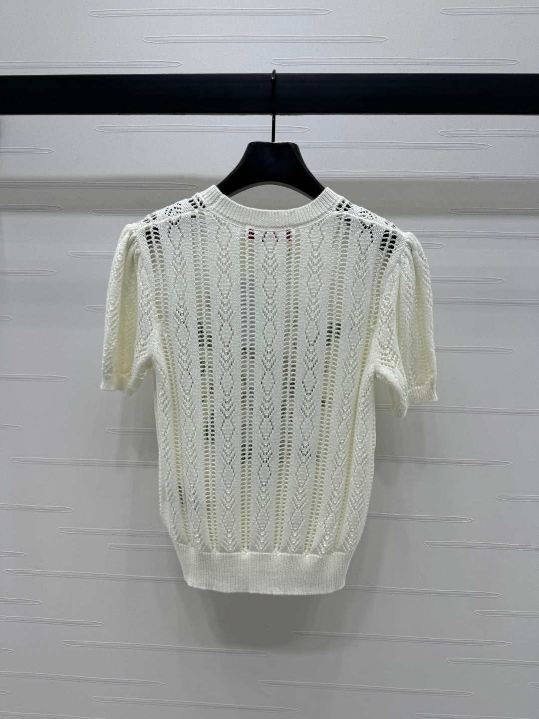 VALENTINO CREW NECK SHORT-SLEEVE KNIT TOP 274956