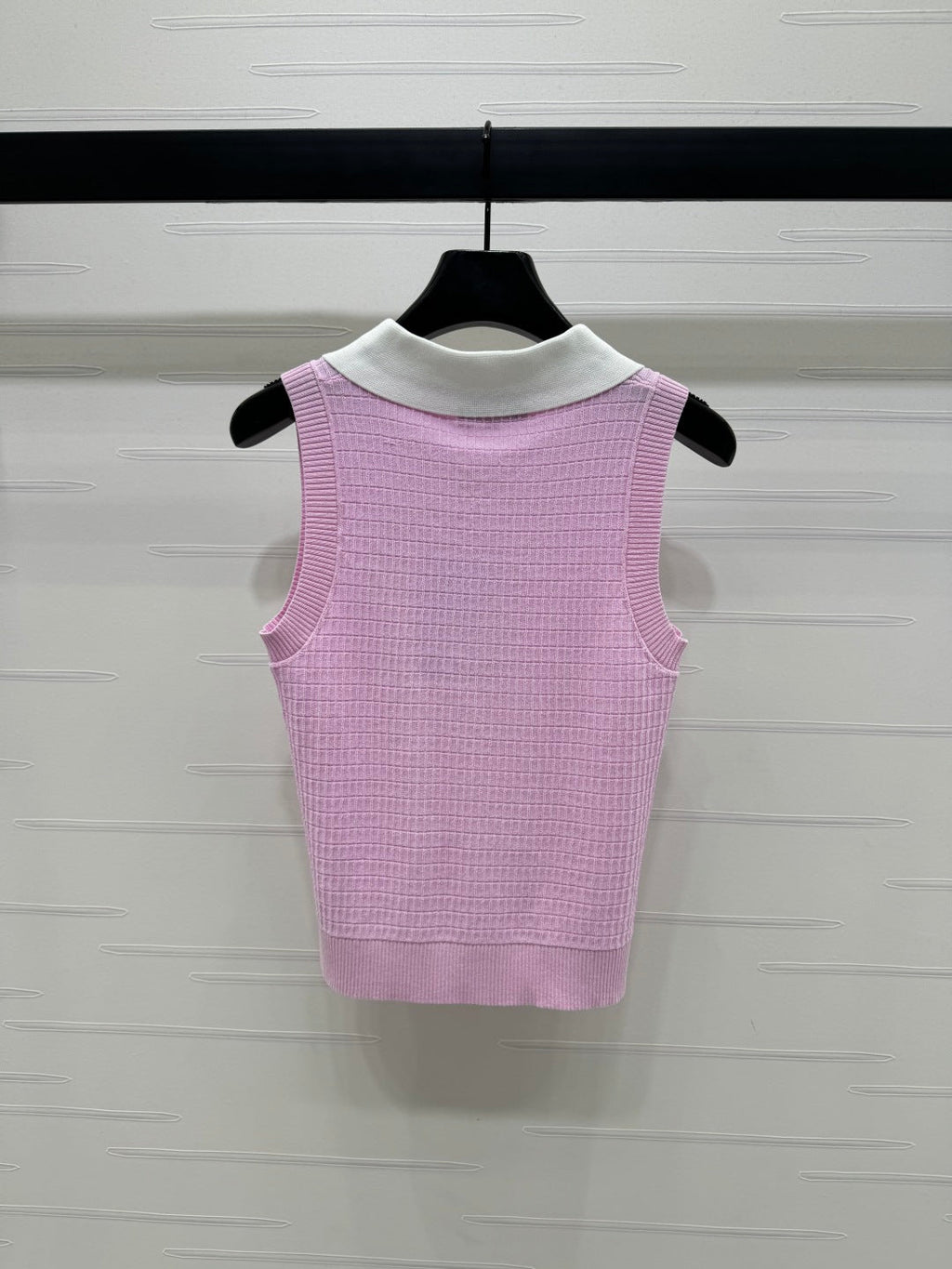 CHANEL 25S DOUBLE C LOGO KNIT COLLAR VEST 264071