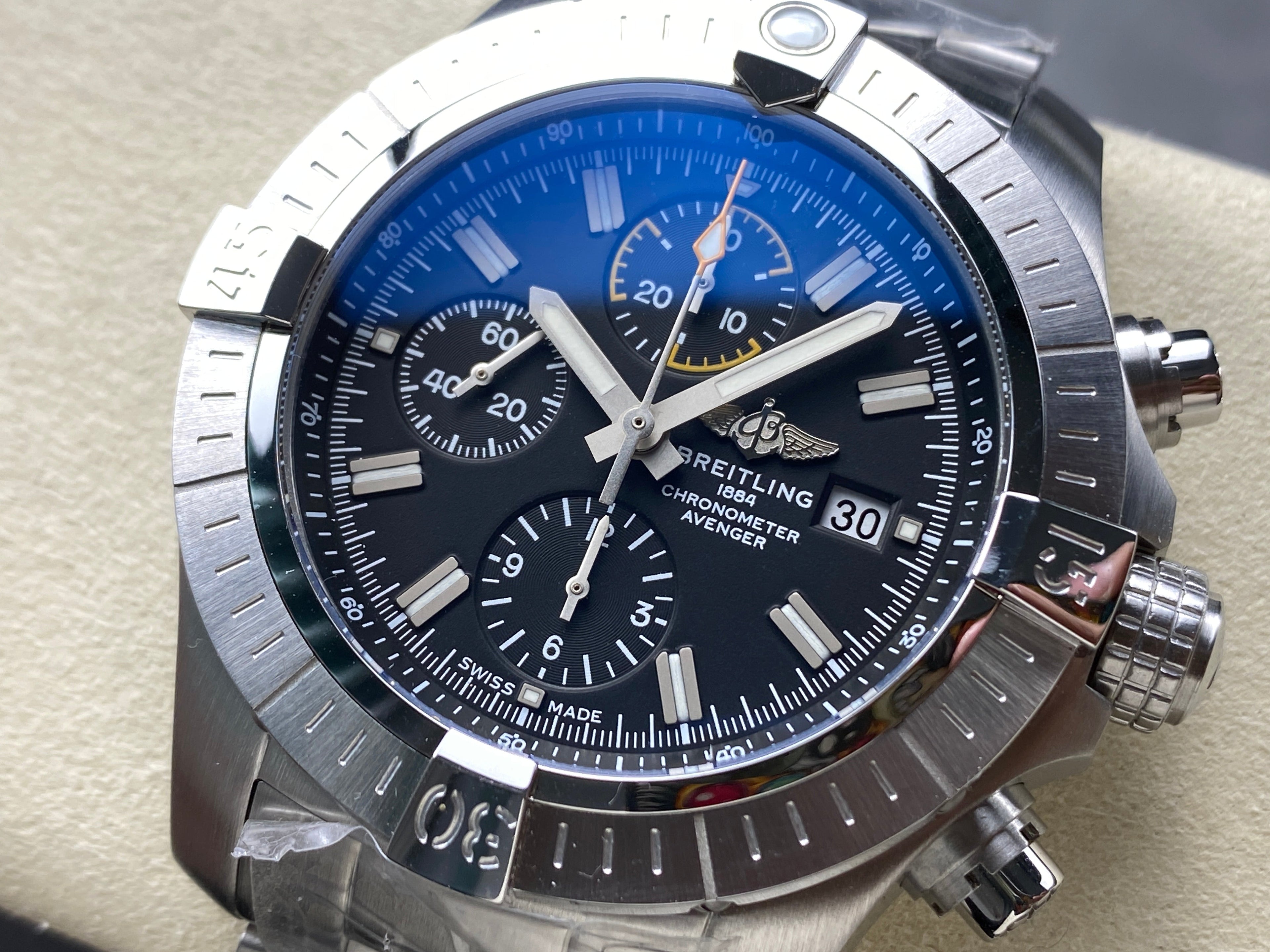 AVENGER CHRONOGRAPH STEEL CASE BLACK DIAL