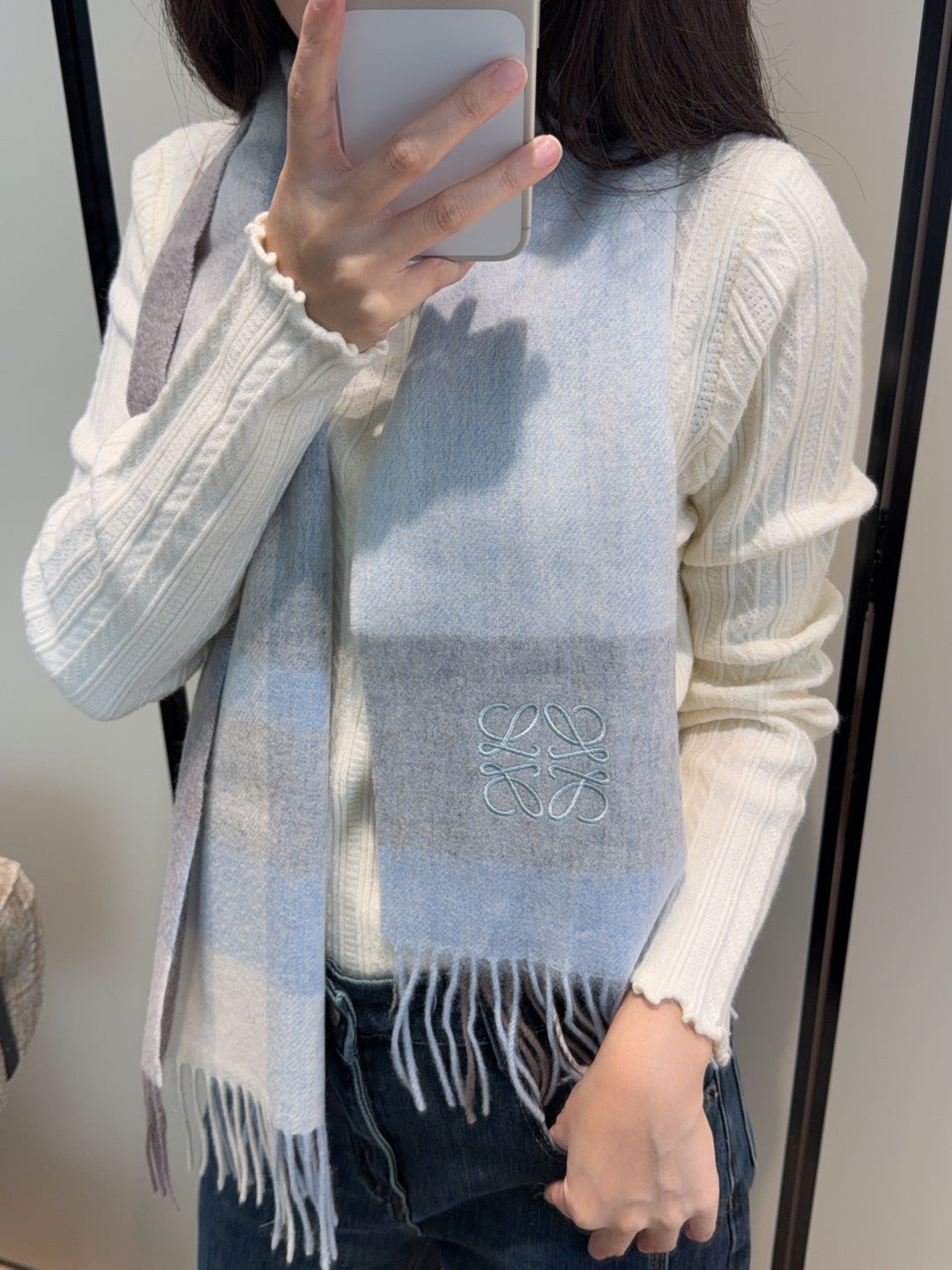 LOEWE 26S SCARF 180 IN CASHMERE WOOL 196361