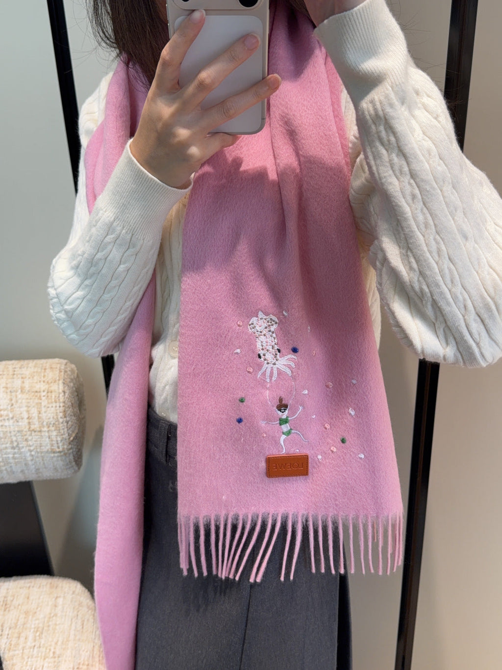 LOEWE 26S SCARF 180 IN CASHMERE WOOL 196363