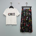 GUCCI 26S T-SHIRT AND PLEATED SKIRT SET 383