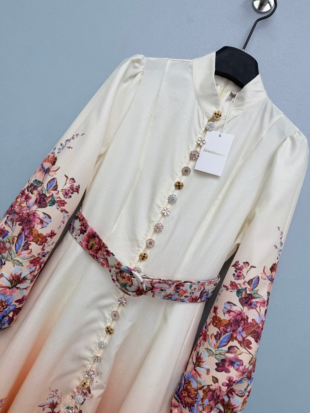 ZIMMERMANN 26S STAND COLLAR LONG-SLEEVE DRESS STYLE 139