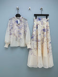 ZIMMERMANN 26S PATTERNED TOP AND SKIRT SET STYLE 24