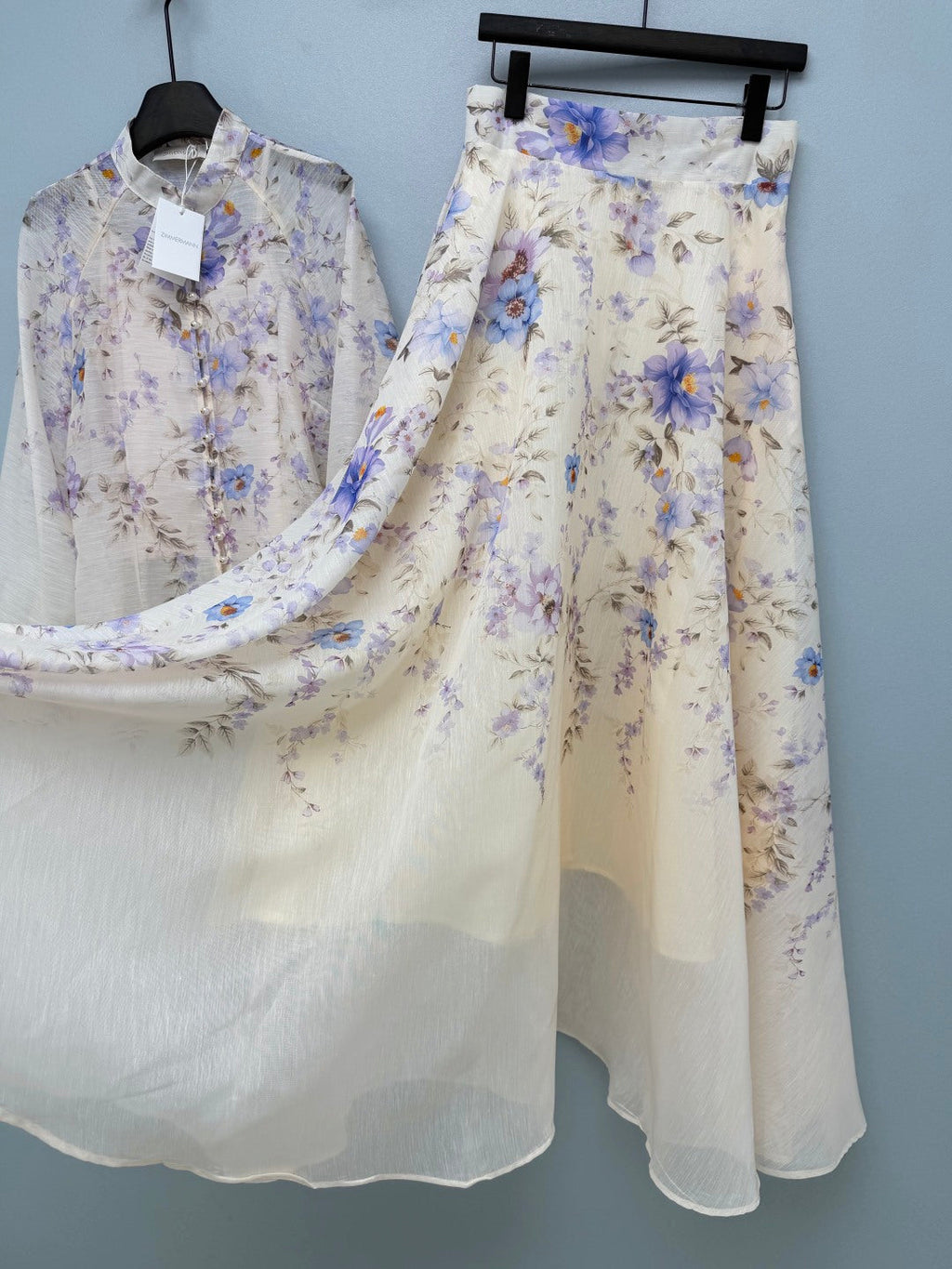 ZIMMERMANN 26S PATTERNED TOP AND SKIRT SET STYLE 24