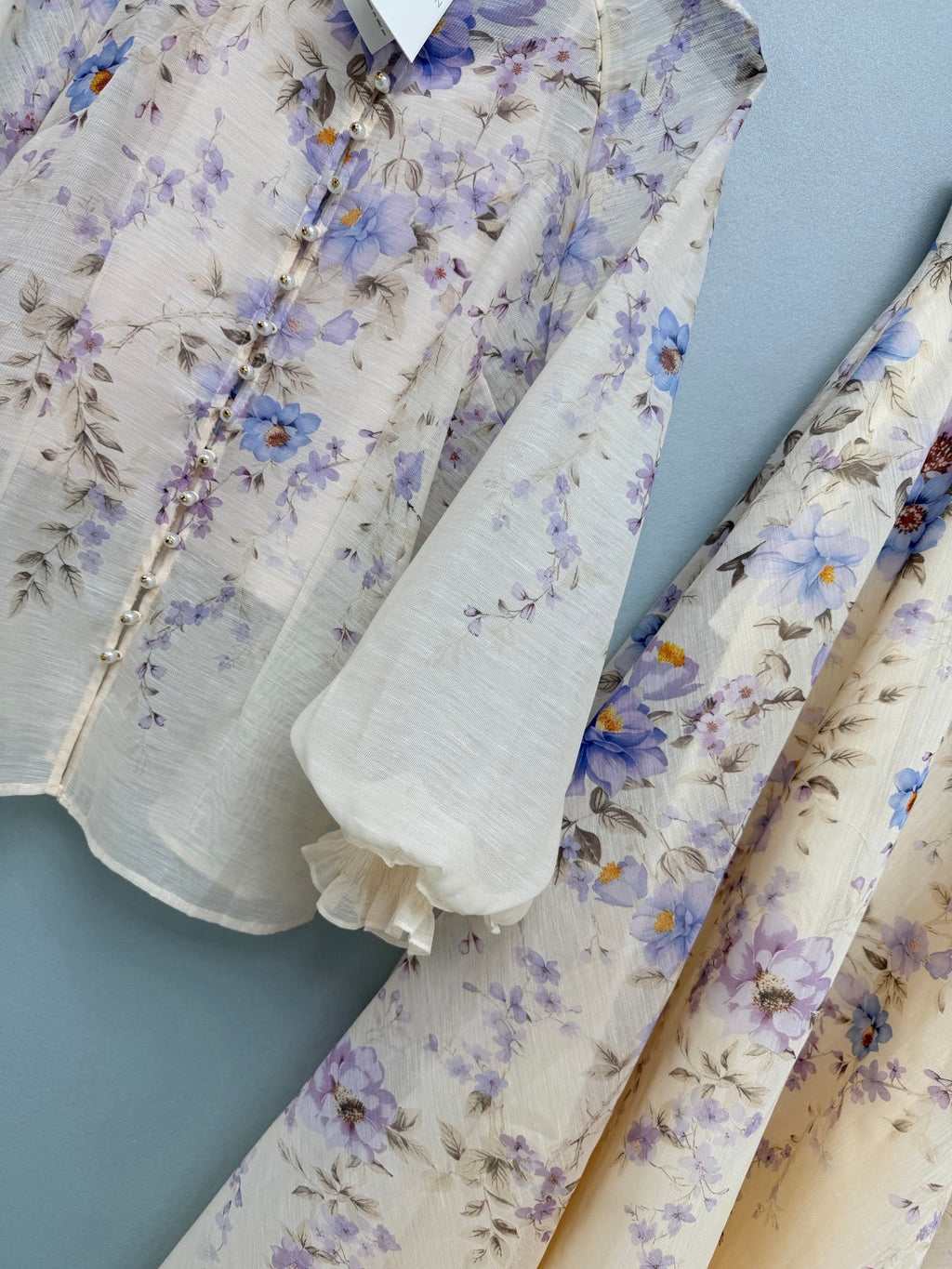 ZIMMERMANN 26S PATTERNED TOP AND SKIRT SET STYLE 24